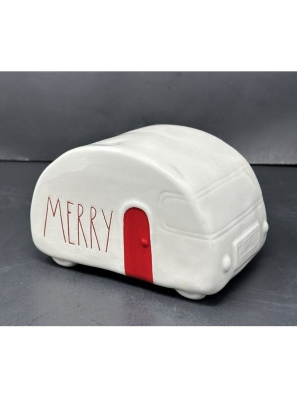 RAE DUNN MERRY CAMPER TRAILER White Red LL Long Letter Table Decor Christmas